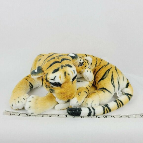 Bengal Tiger with Cub Plush Large Realistic Mom Baby Lying Down Stuffed Animal - Picture 8 of 8